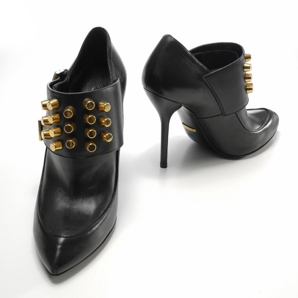 New Authentic Gucci Studded Black Ankle Booties - Picture 1 of 14